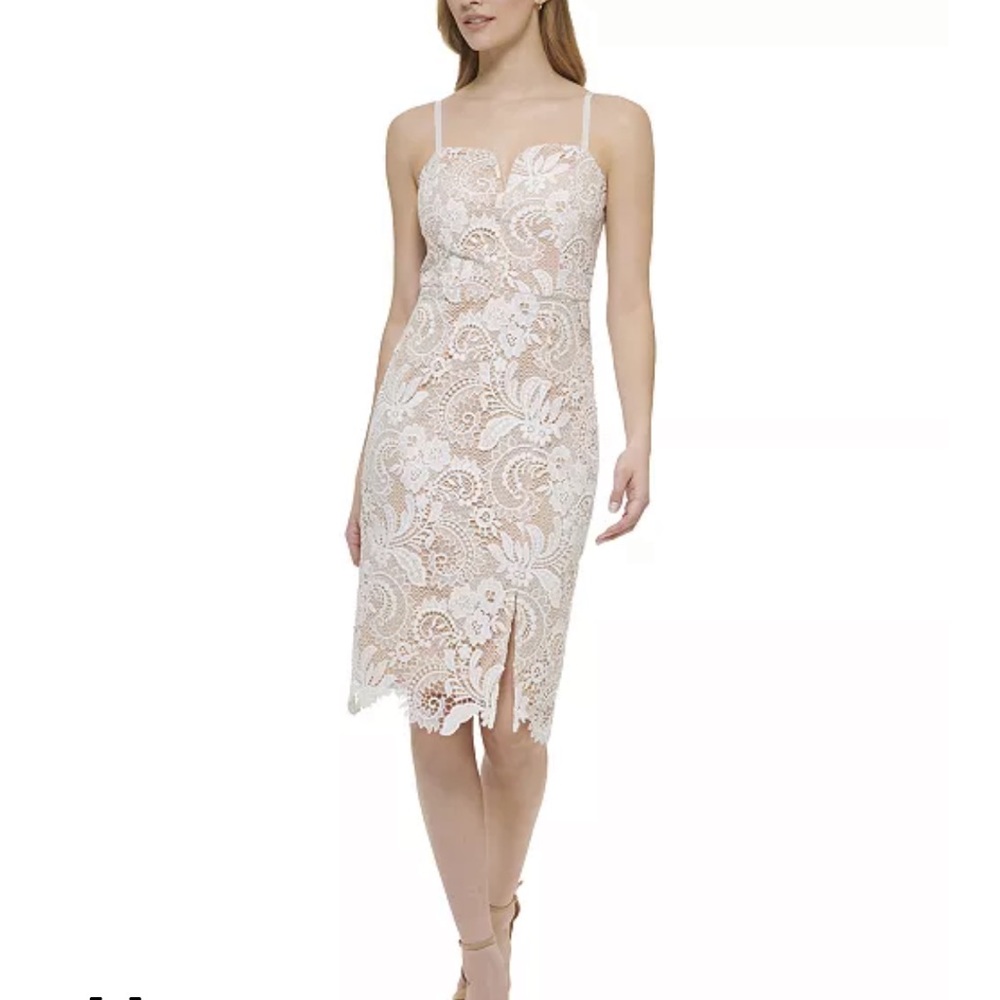 Womens guess Floral-Lace Sleeveless Midi Slip Dress